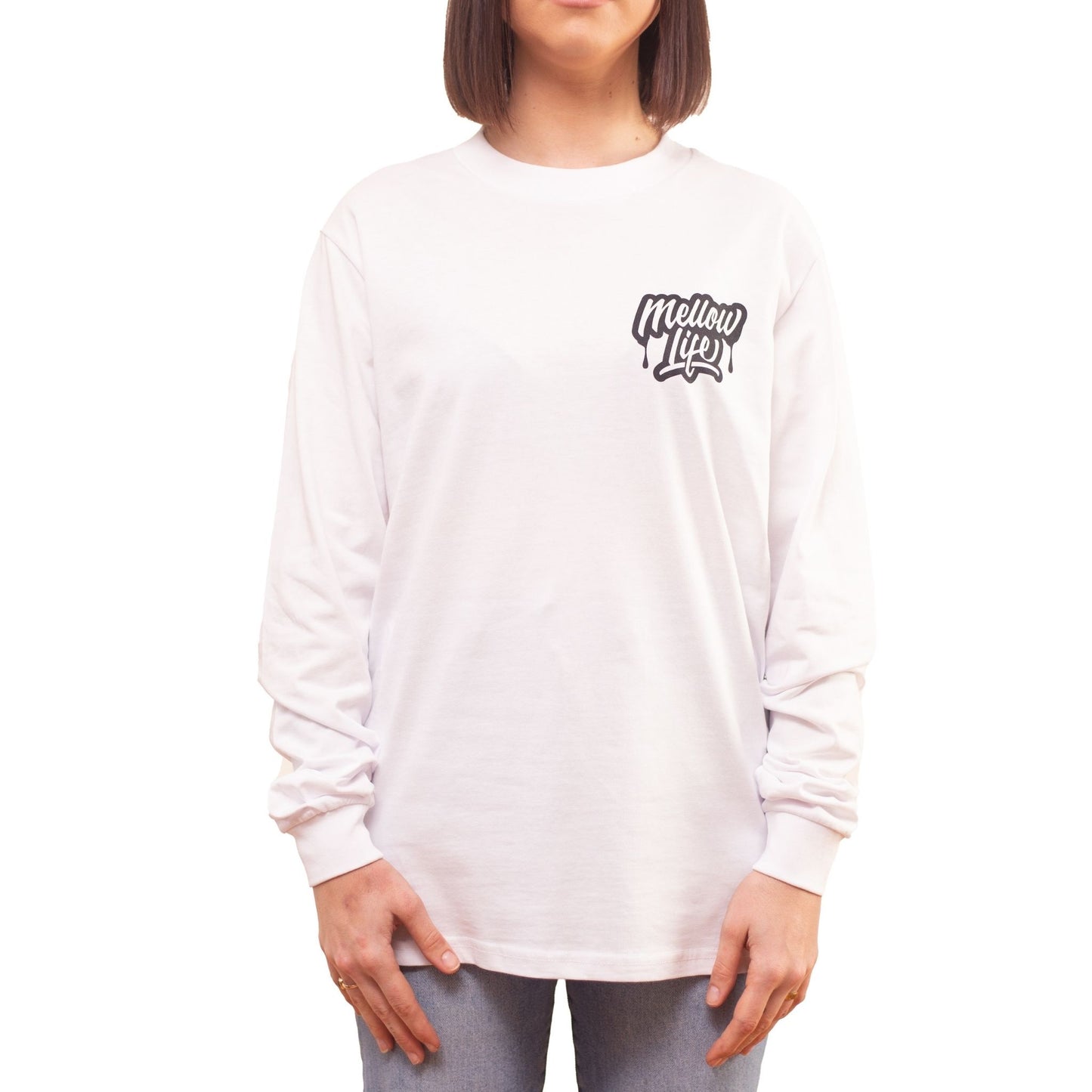 Long Sleeve Logo White