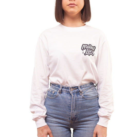 Long Sleeve Logo White